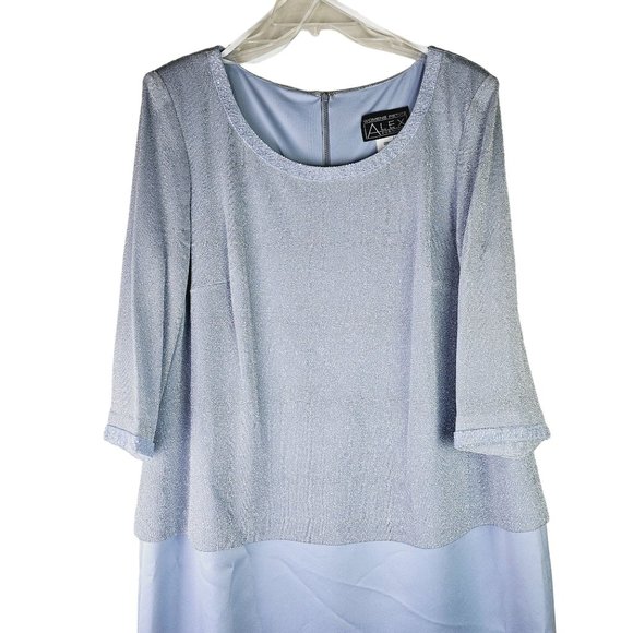 Alex Evenings Women's Petite Periwinkle Mother of the Bride Long Dress Sz 20WP - Picture 2 of 9